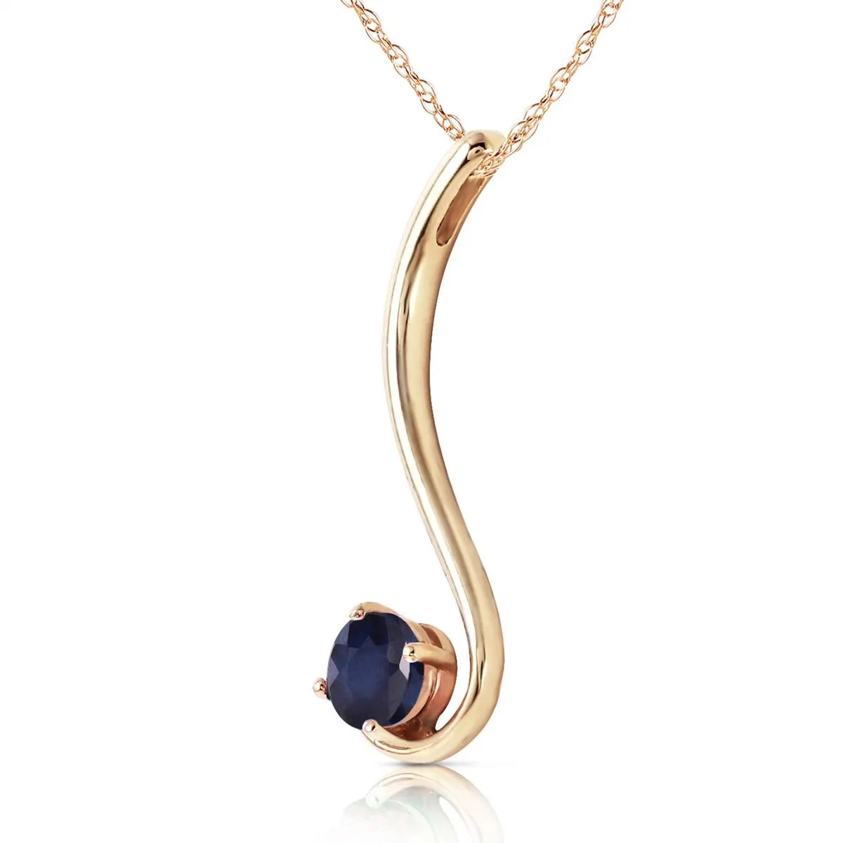 0.55 Carat 14K Solid Yellow Gold Delicious Breeze Sapphire Necklace