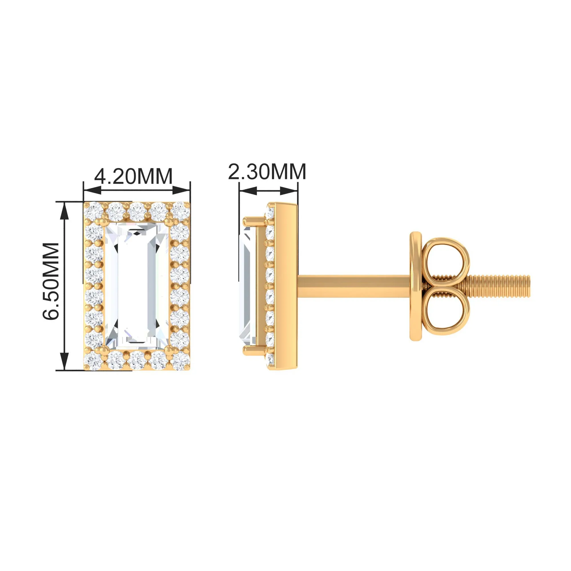 1.25 CT Classic Zircon Halo Stud Earrings in Gold