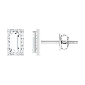 1.25 CT Classic Zircon Halo Stud Earrings in Gold
