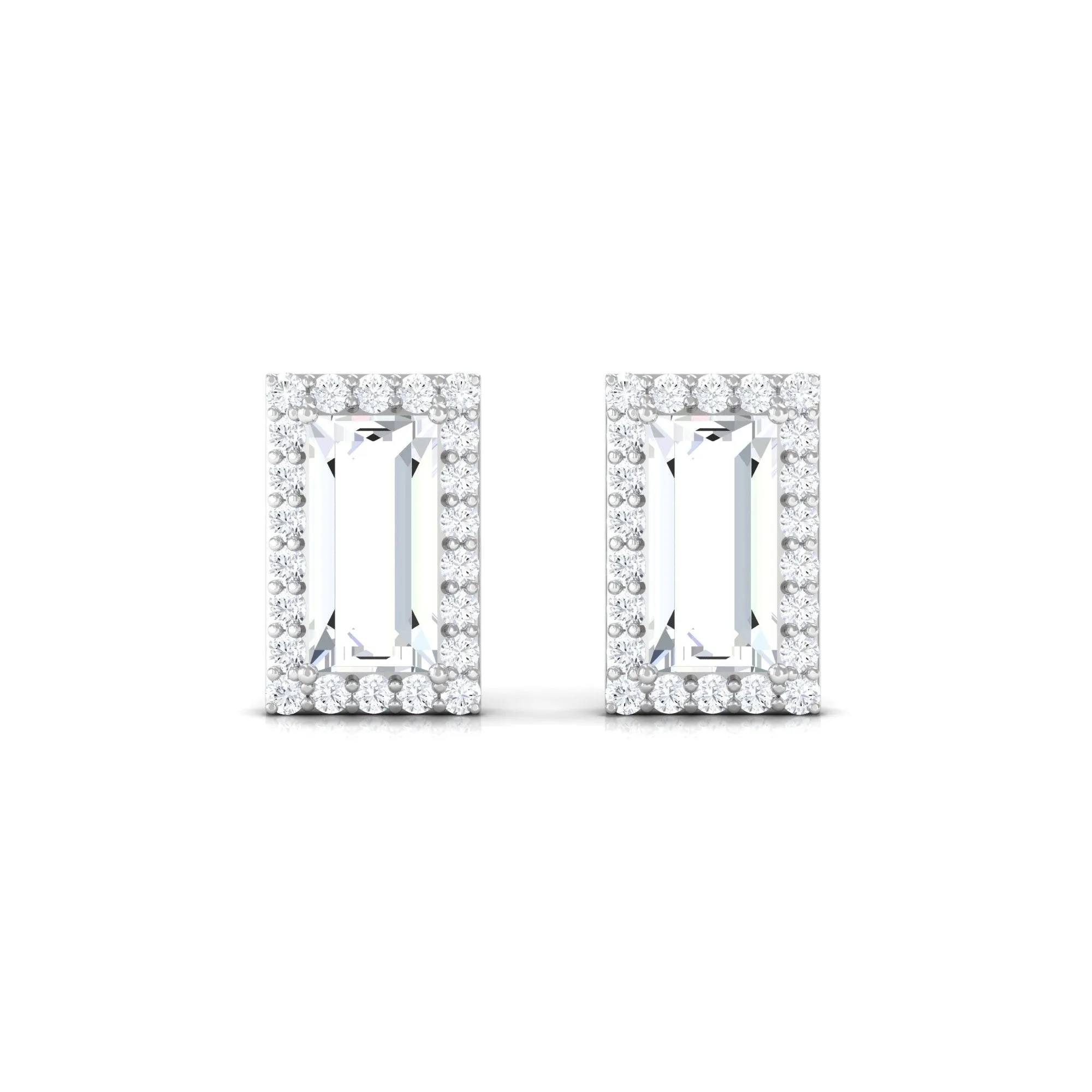 1.25 CT Classic Zircon Halo Stud Earrings in Gold
