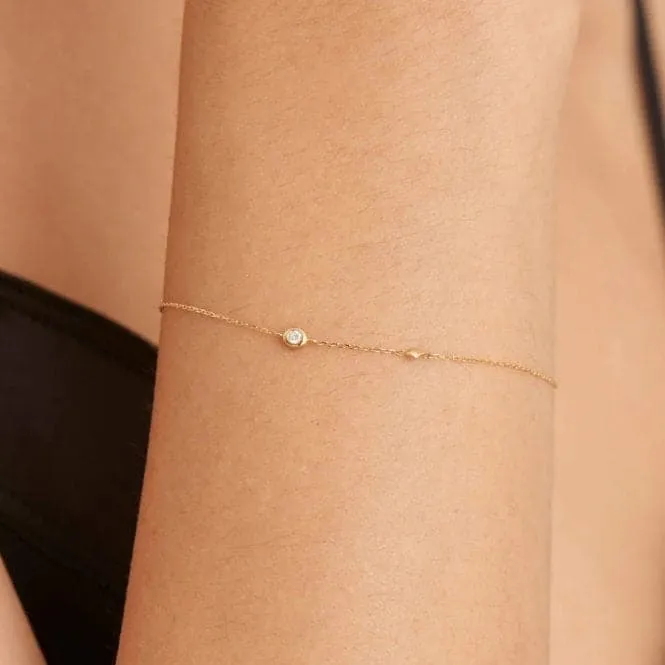 14ct Gold Magma Single Diamond Bracelet BAU004-01YG