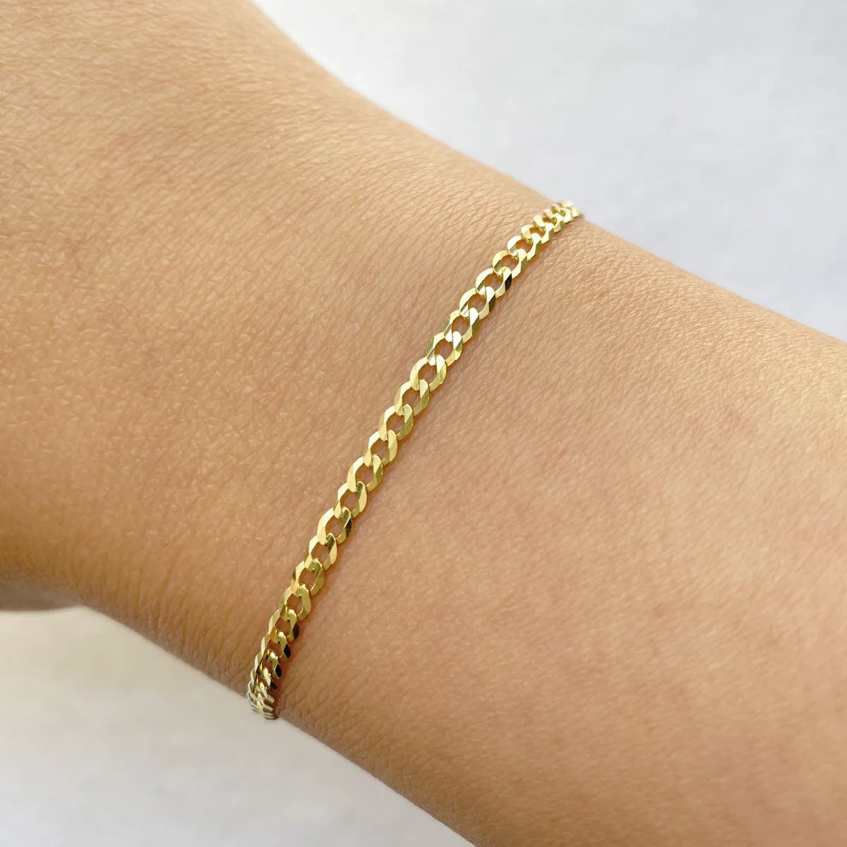14K Diamond Cut Cuban Link Chain Bracelet
