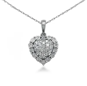 14K Gold Diamond Heart Necklace