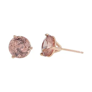 14K Rose Gold Blush Zircon Stud Earrings