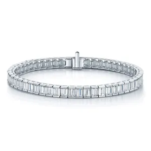 18ct White Gold Baguette Cut Diamond Channel Set Bracelet