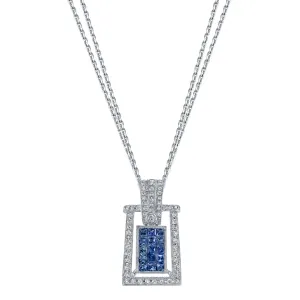 18K Diamond And Sapphire Necklace