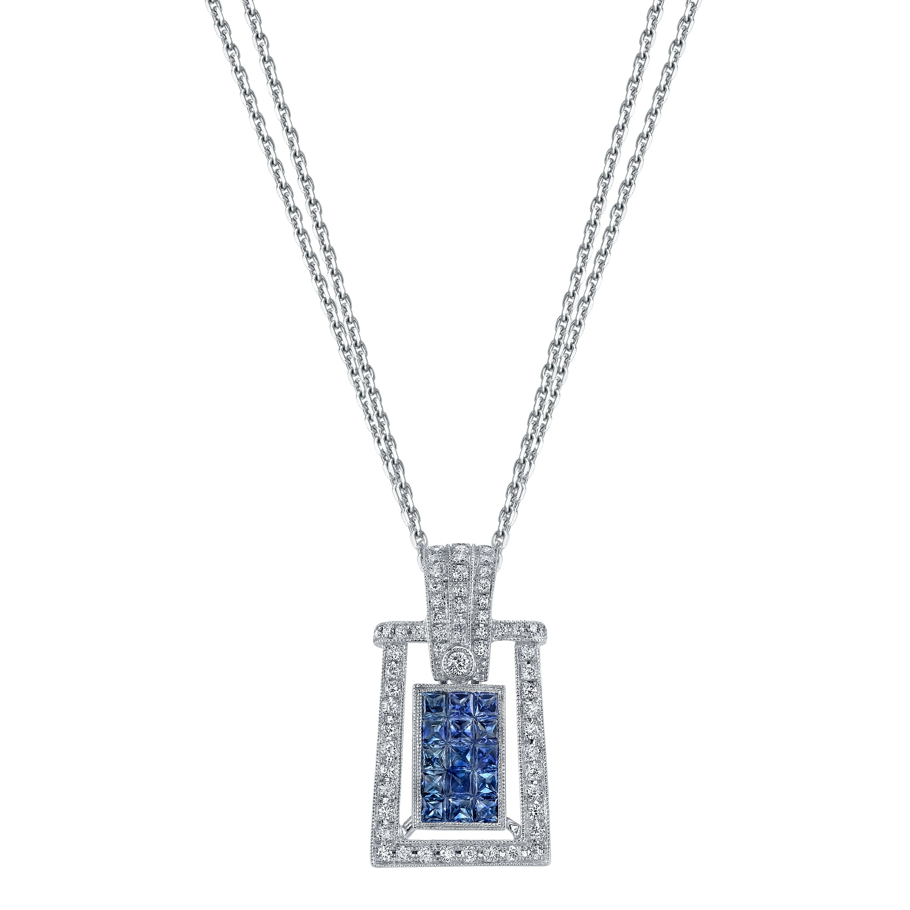 18K Diamond And Sapphire Necklace