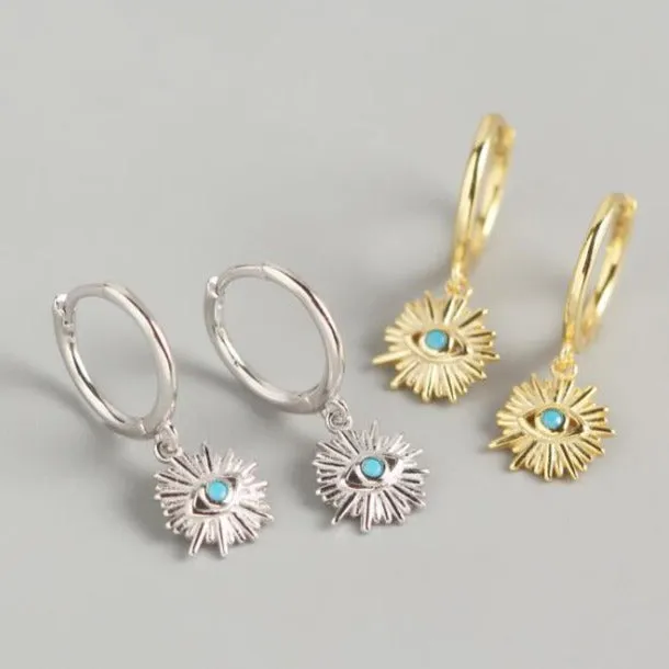 18K Gold-Filled Evil Eye Earrings