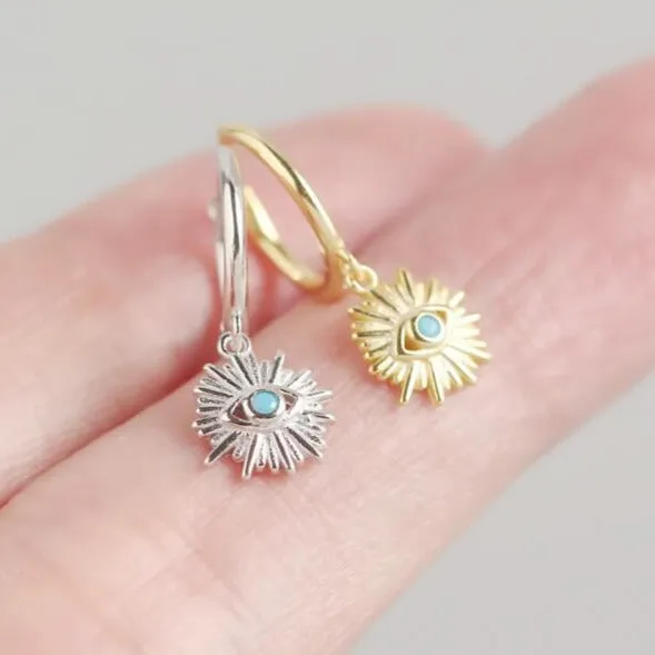 18K Gold-Filled Evil Eye Earrings