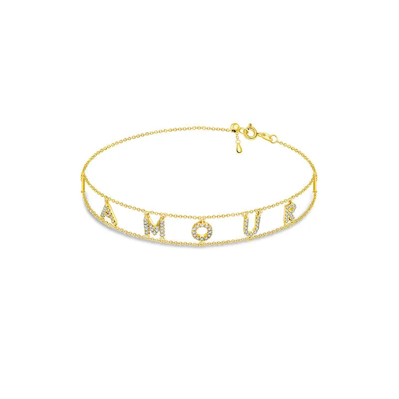 18k Gold "Amour" Diamond Bracelet