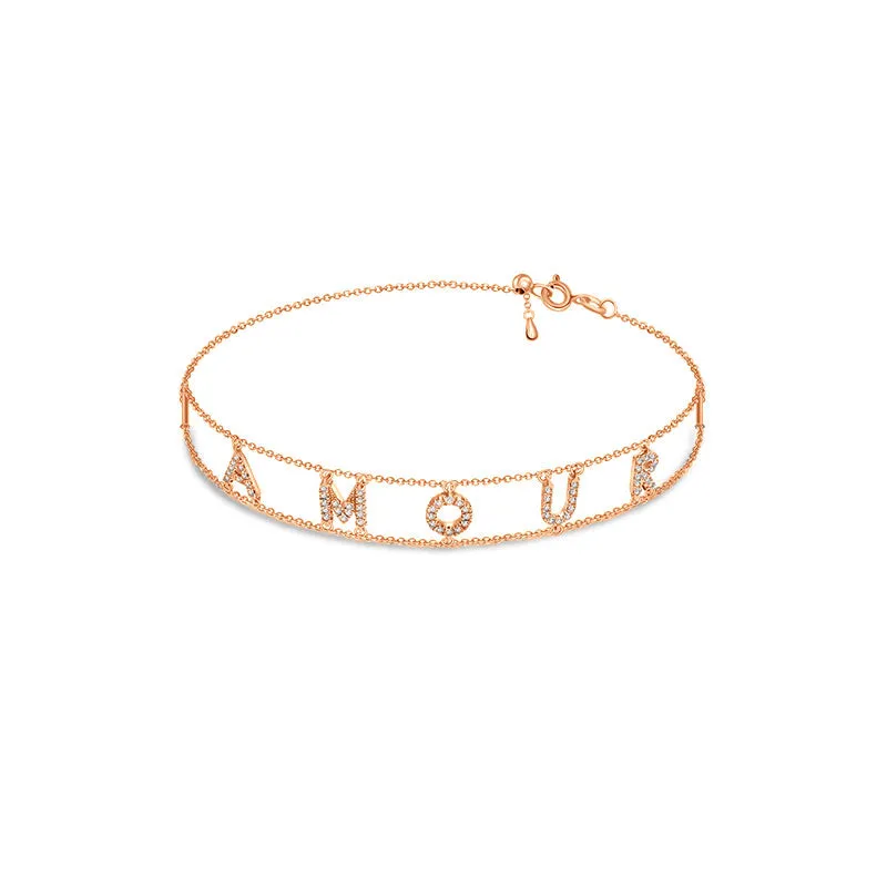 18k Gold "Amour" Diamond Bracelet