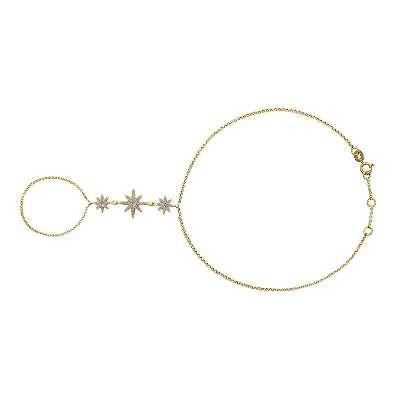 18k Gold Star Shape 2 Way Diamond Bracelet