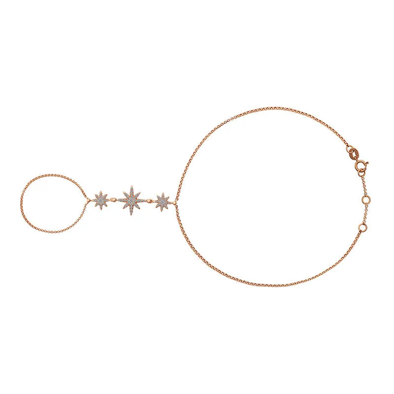 18k Gold Star Shape 2 Way Diamond Bracelet