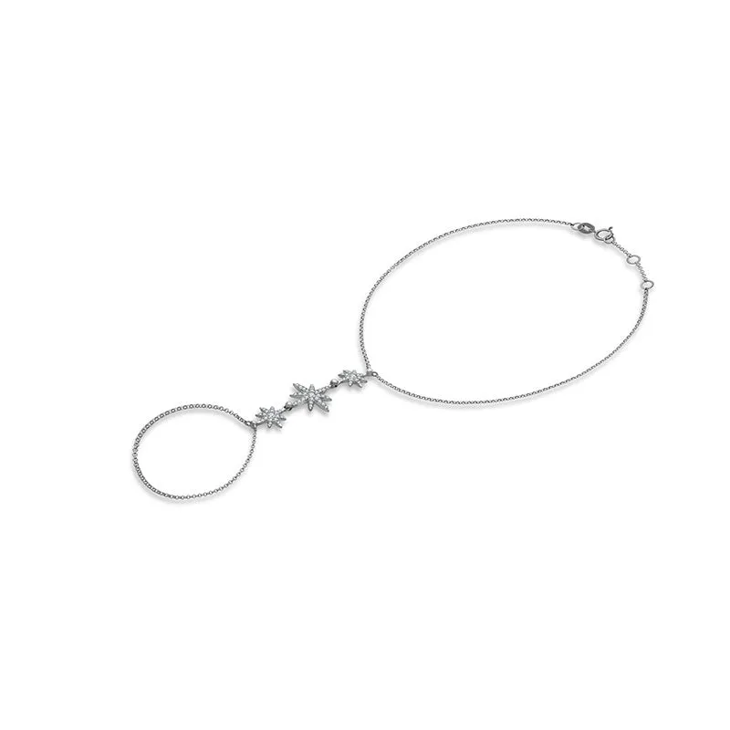 18k Gold Star Shape 2 Way Diamond Bracelet