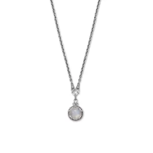 18"   2" Oxidized Reversible Lapis and Rainbow Moonstone Necklace