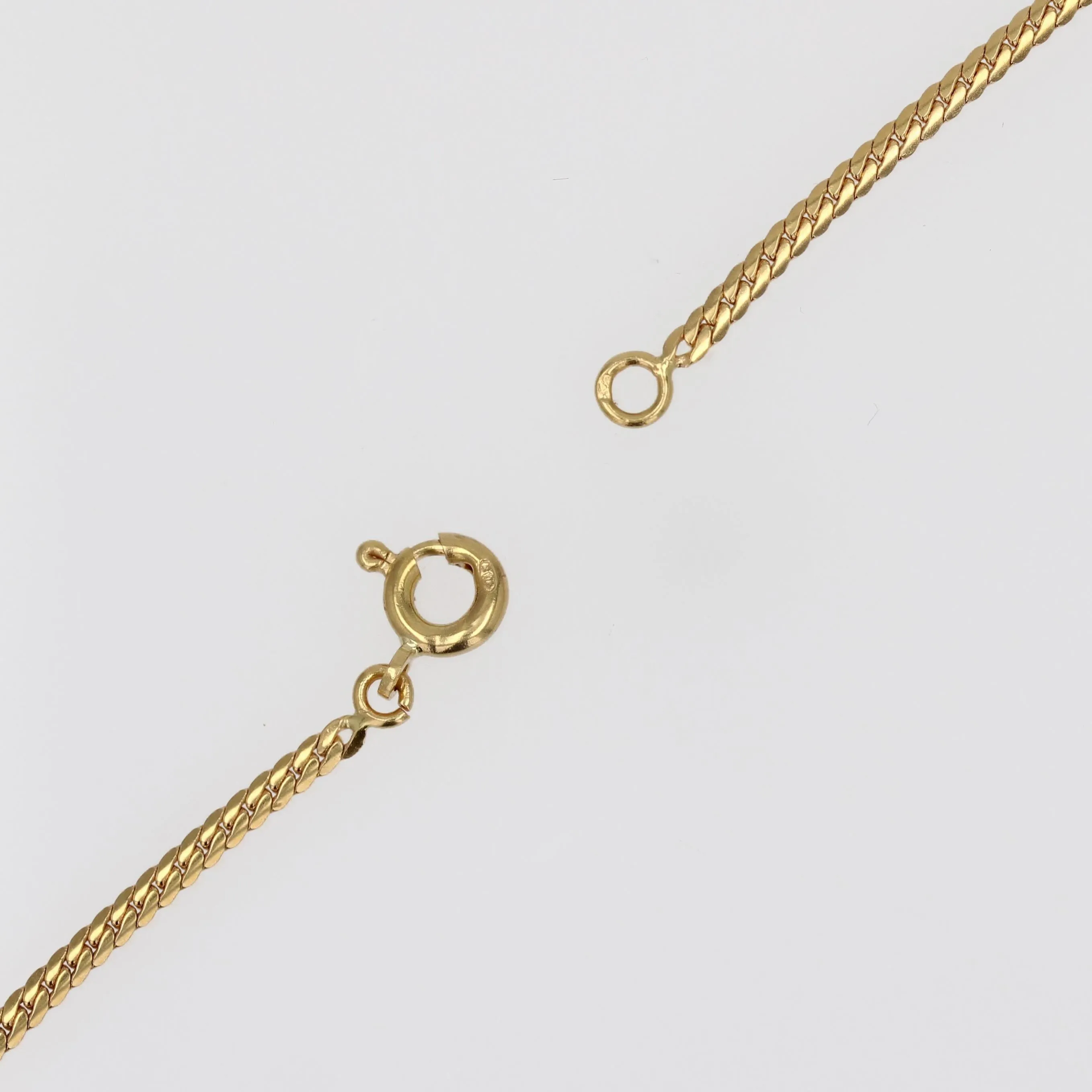 1980s Sapphires 18 Karat Yellow Gold Curb Chain Choker Necklace