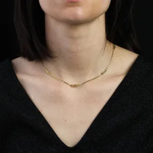 1980s Sapphires 18 Karat Yellow Gold Curb Chain Choker Necklace