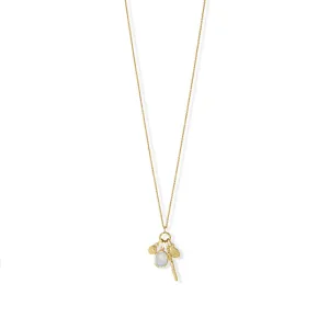 26"   2" 14 Karat Gold Plated Charm Drop Necklace