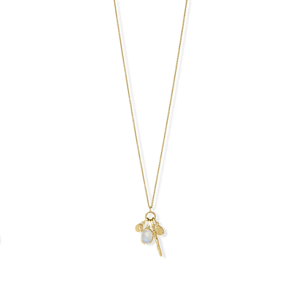 26"   2" 14 Karat Gold Plated Charm Drop Necklace