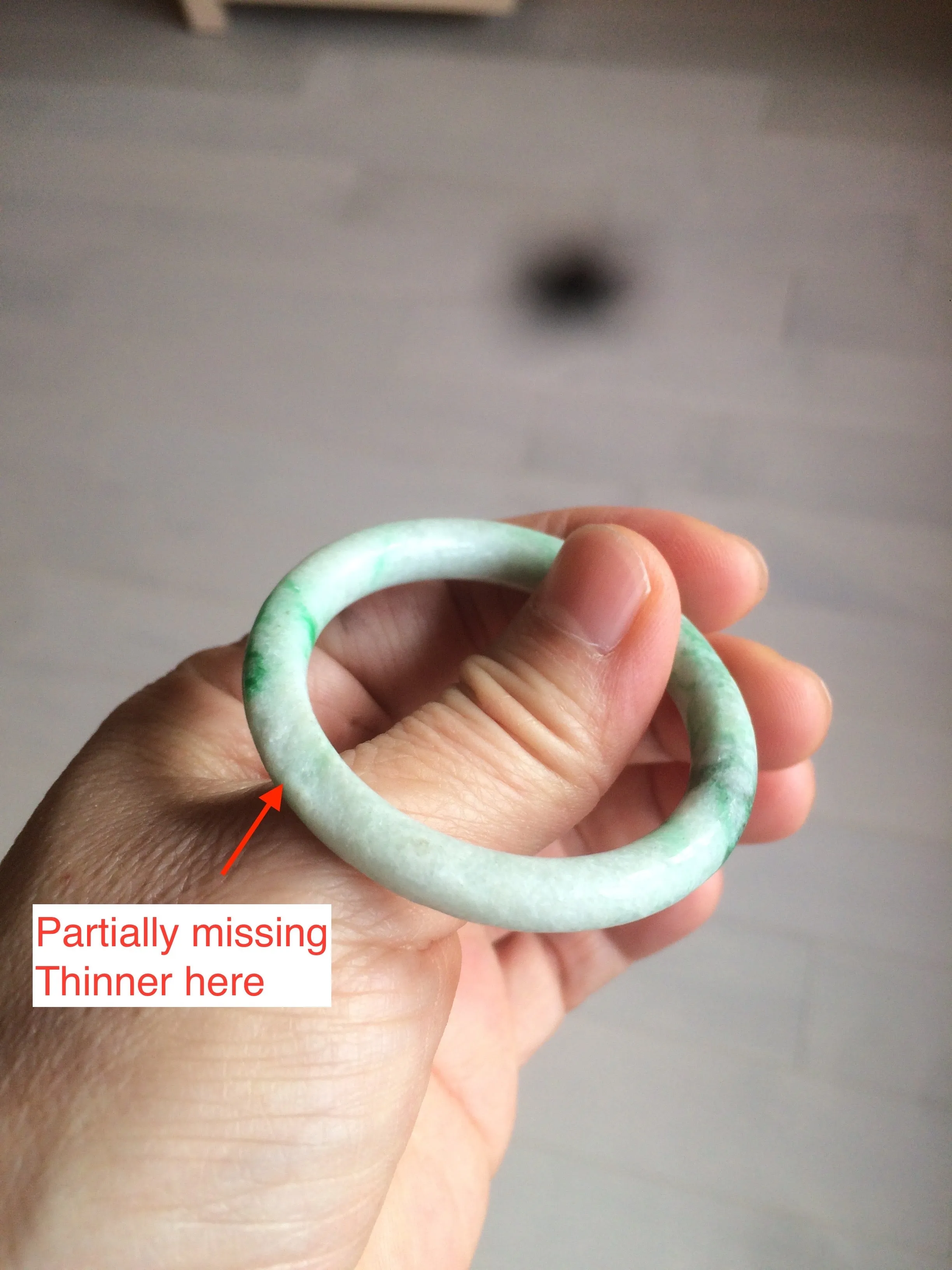 35-38mm Type A 100% Natural sunny green/white Jadeite Jade kids bangle /scarf button group BF100