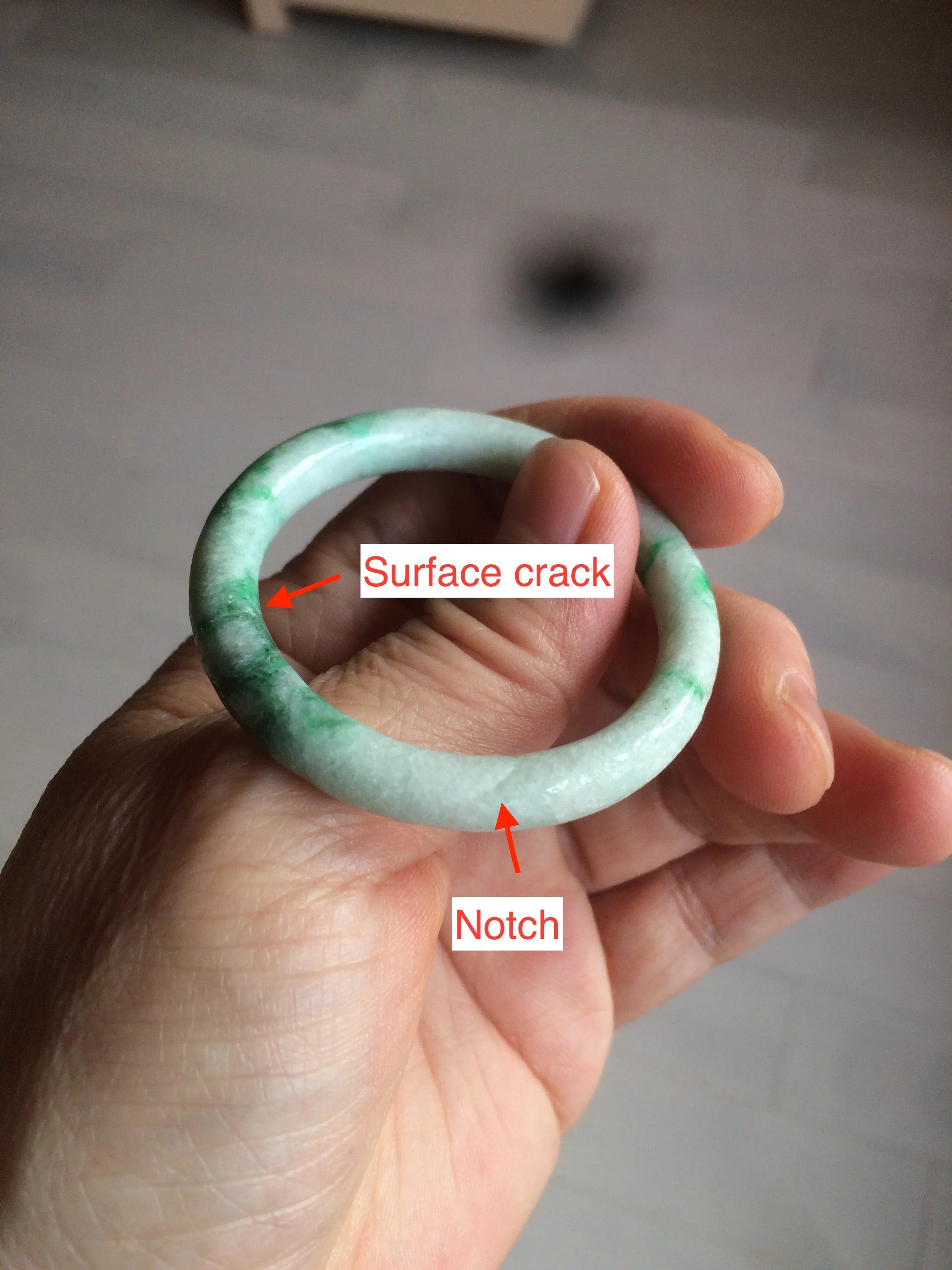 35-38mm Type A 100% Natural sunny green/white Jadeite Jade kids bangle /scarf button group BF100