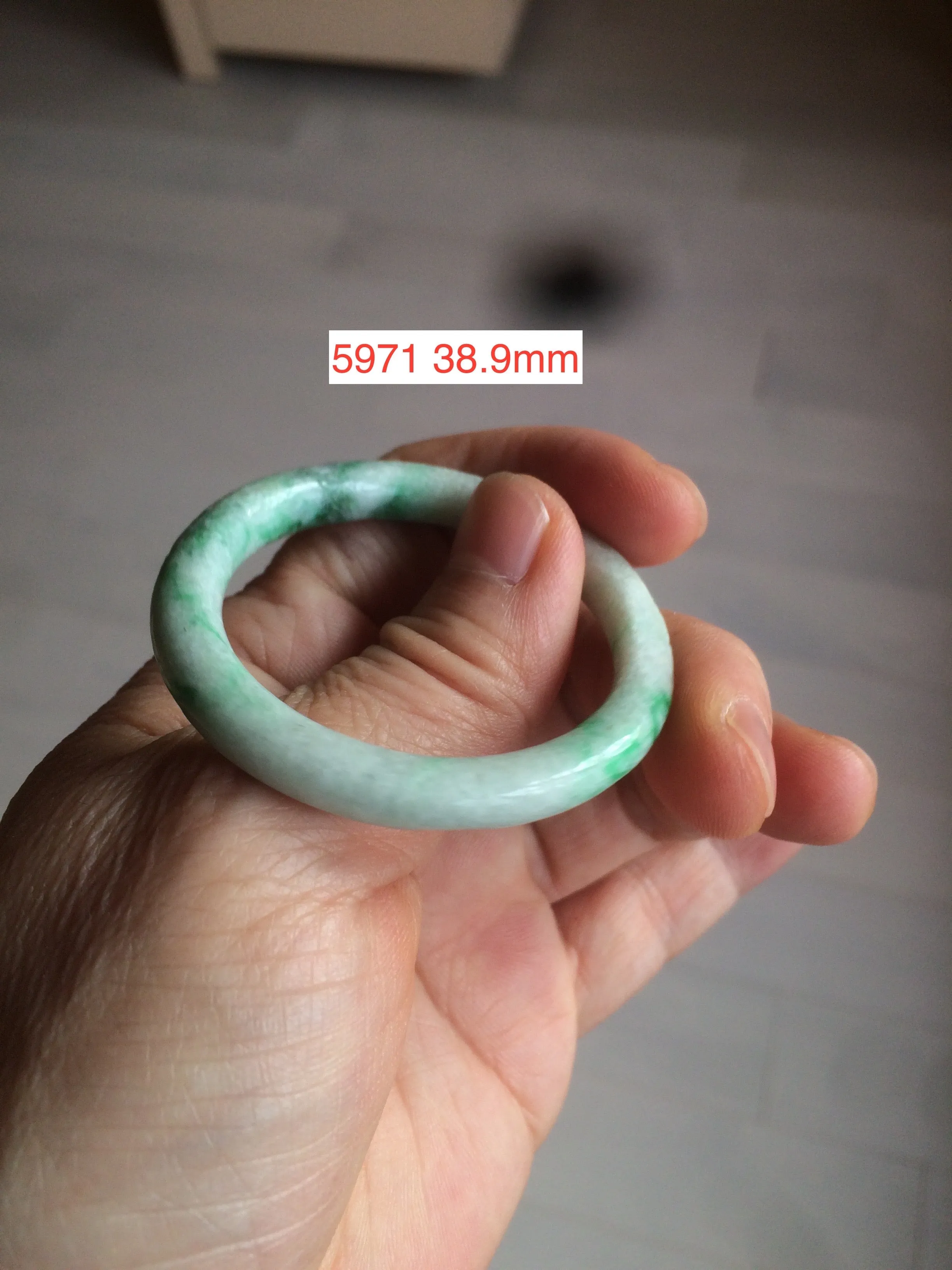 35-38mm Type A 100% Natural sunny green/white Jadeite Jade kids bangle /scarf button group BF100