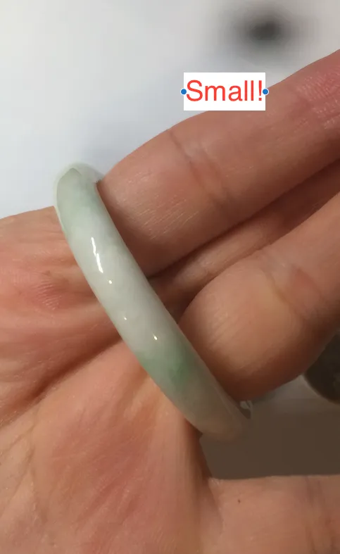 35-38mm Type A 100% Natural sunny green/white Jadeite Jade kids bangle /scarf button group BF100