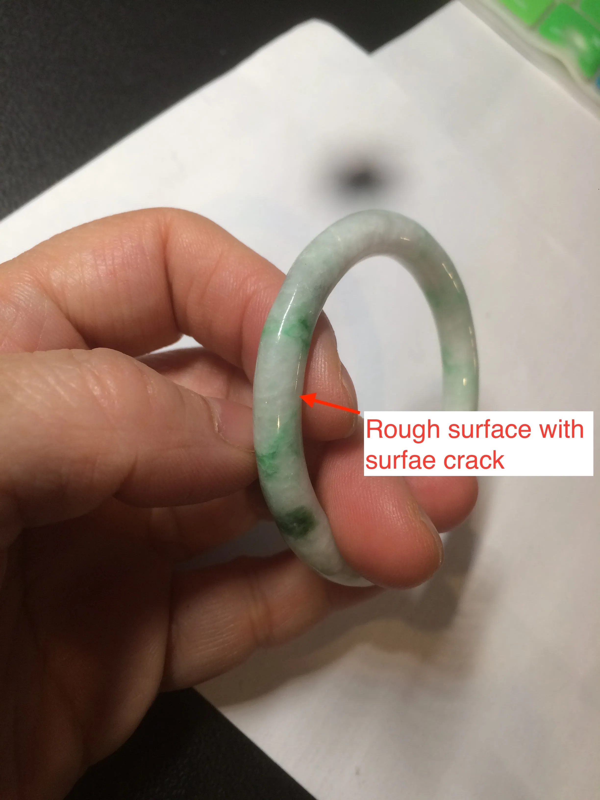 35-38mm Type A 100% Natural sunny green/white Jadeite Jade kids bangle /scarf button group BF100