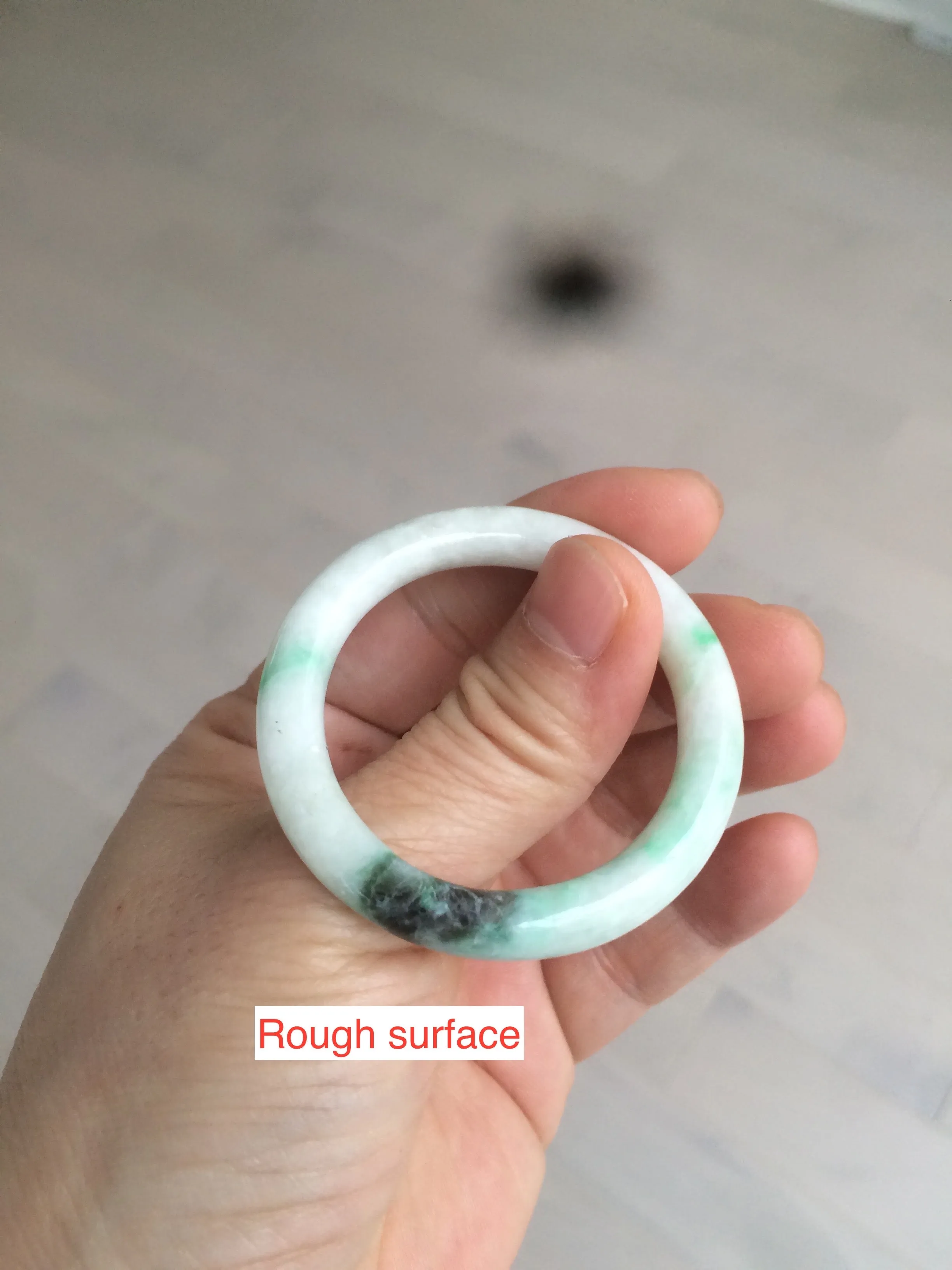 35-38mm Type A 100% Natural sunny green/white Jadeite Jade kids bangle /scarf button group BF100