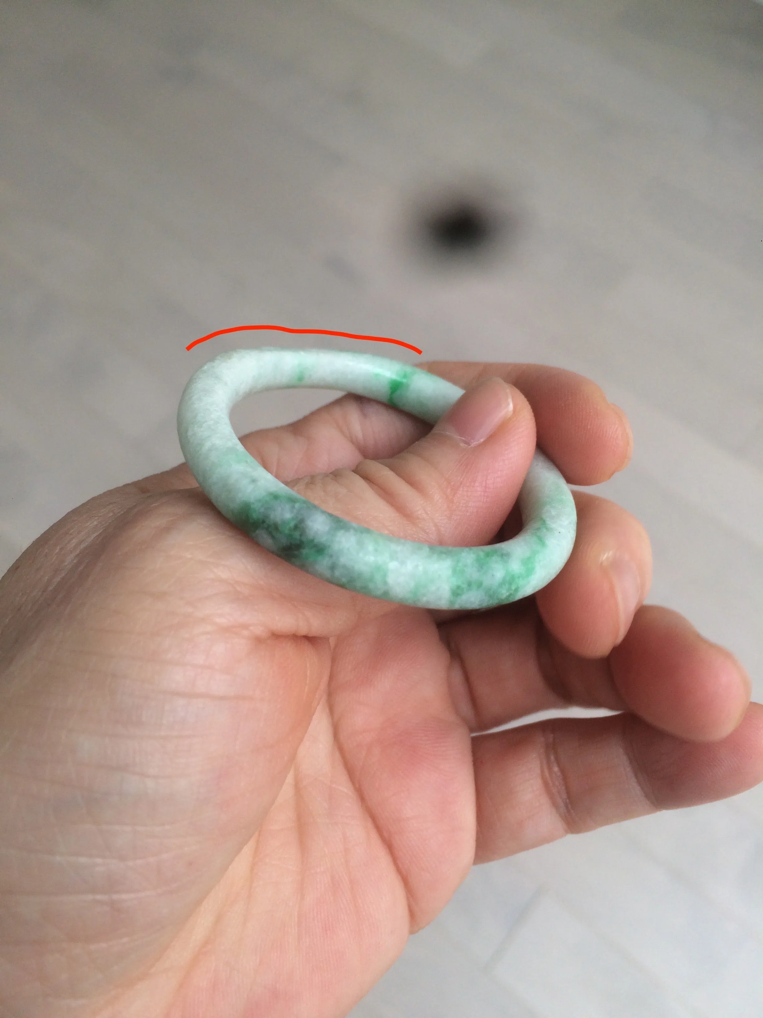 35-38mm Type A 100% Natural sunny green/white Jadeite Jade kids bangle /scarf button group BF100