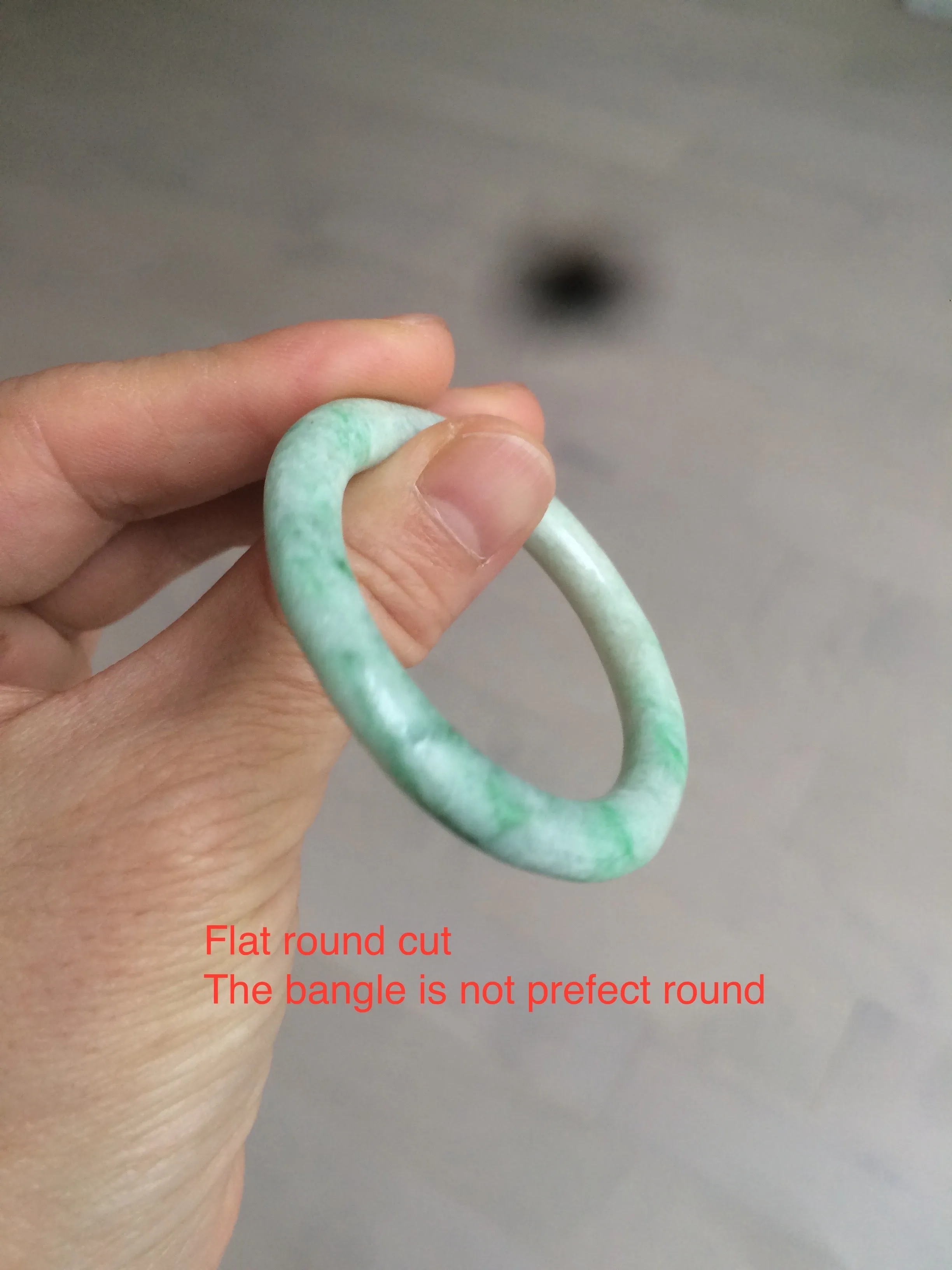 35-38mm Type A 100% Natural sunny green/white Jadeite Jade kids bangle /scarf button group BF100