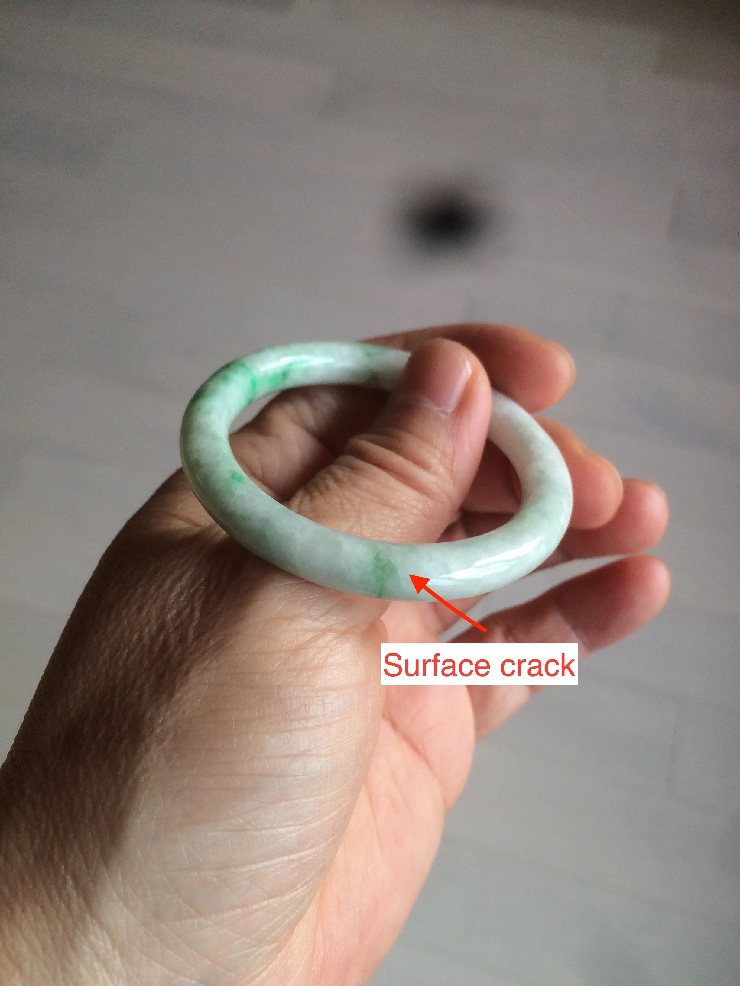 35-38mm Type A 100% Natural sunny green/white Jadeite Jade kids bangle /scarf button group BF100