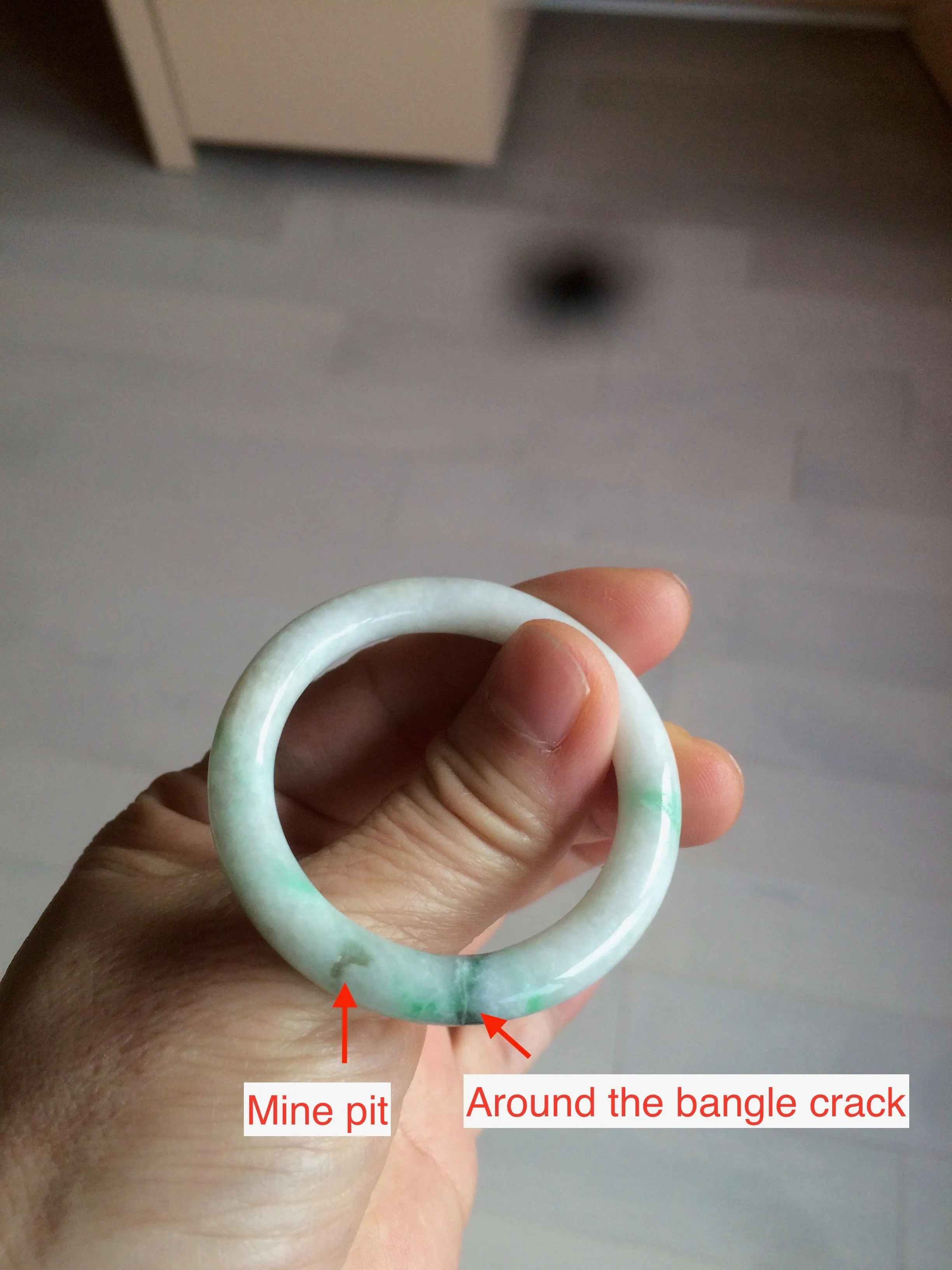 35-38mm Type A 100% Natural sunny green/white Jadeite Jade kids bangle /scarf button group BF100