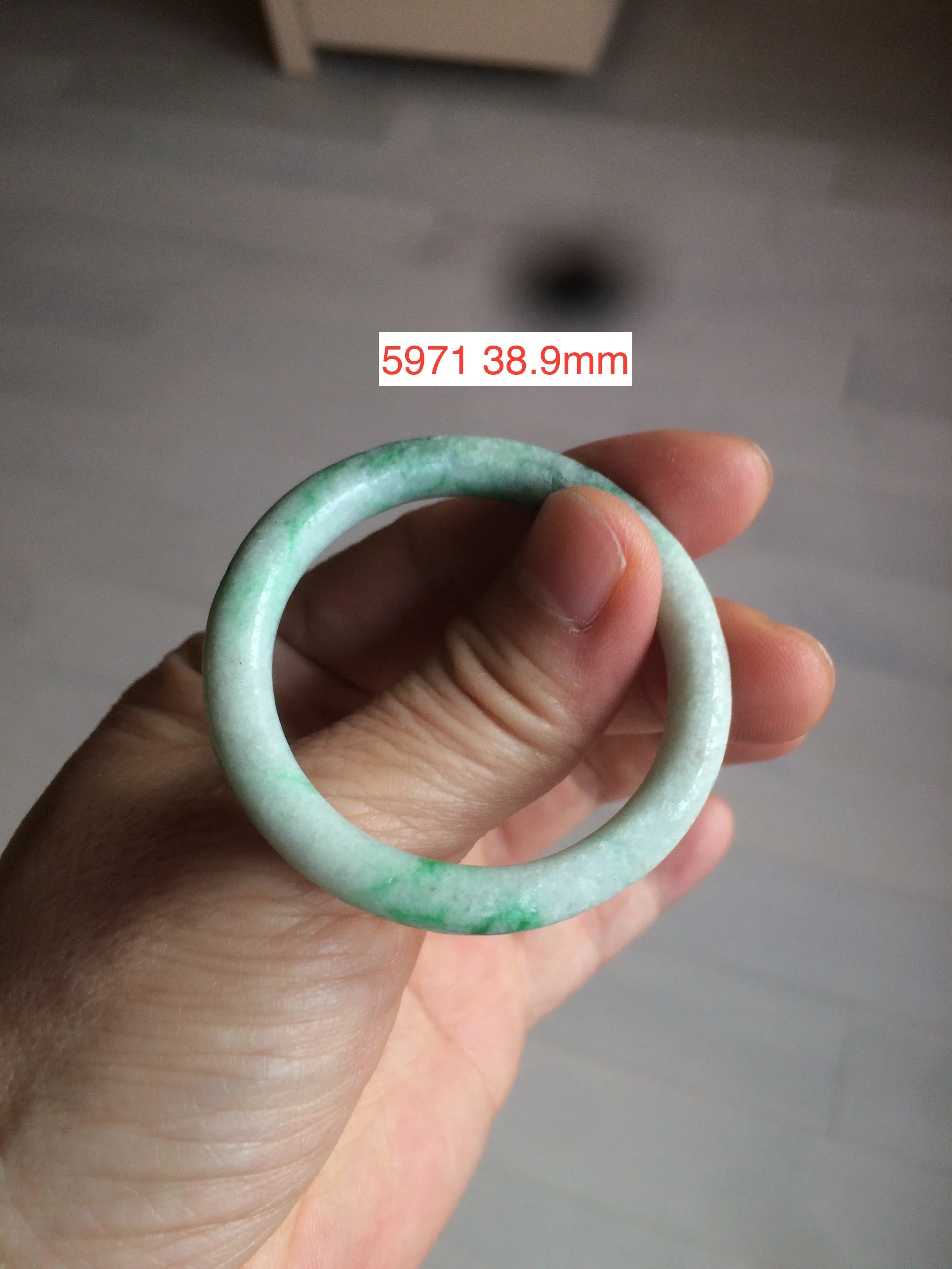 35-38mm Type A 100% Natural sunny green/white Jadeite Jade kids bangle /scarf button group BF100