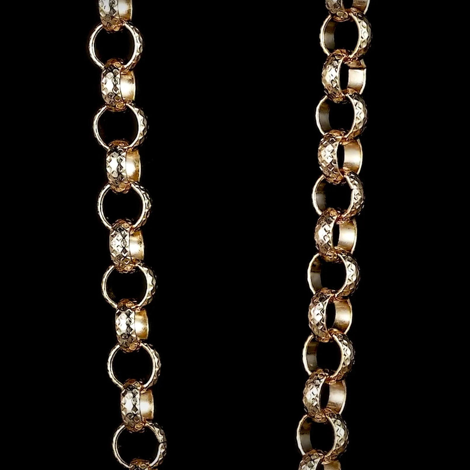 8mm Gold Filled Diamond Cut Pattern Belcher Set 8/24 Inches