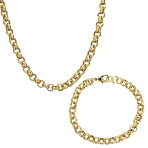 8mm Gold Filled Diamond Cut Pattern Belcher Set 8/24 Inches