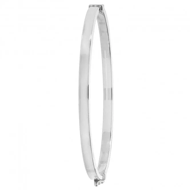 Acotis Silver Bangle Oval Plain Hinged G4281