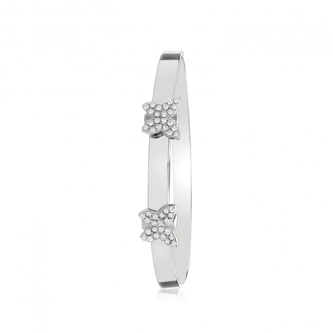 Acotis Silver Butterfly Baby Bangle G4441