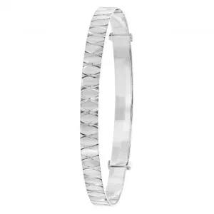 Acotis Silver Expandable Bangle Round Dia Cut G4411