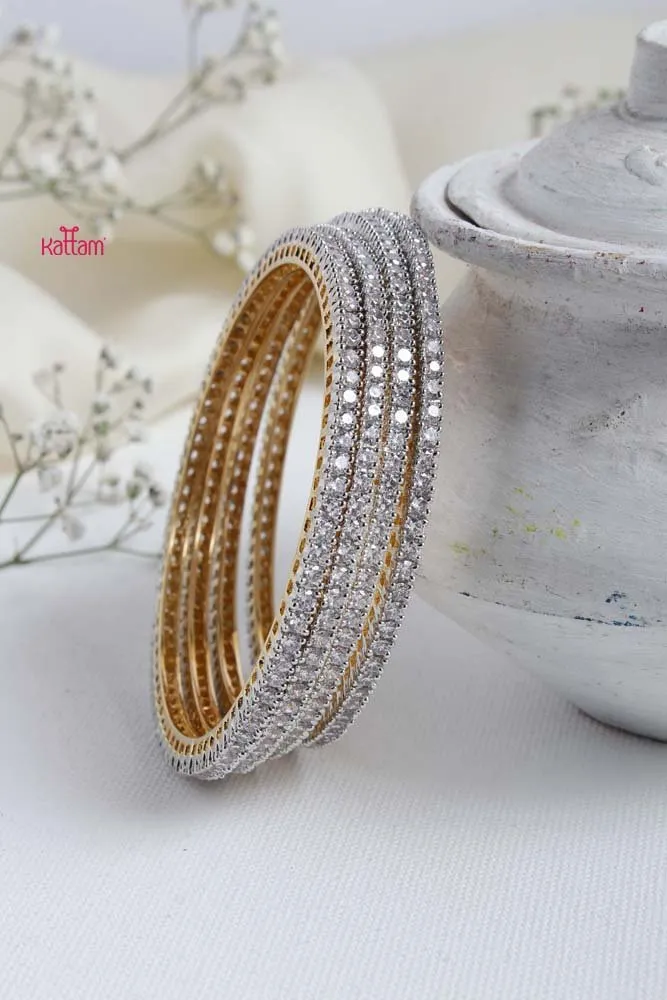 AD Stone Silvertone Square Bangle