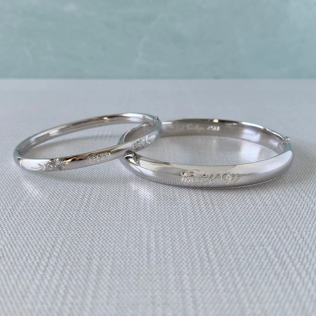 Adult Sterling Silver Plain 8mm Bangle