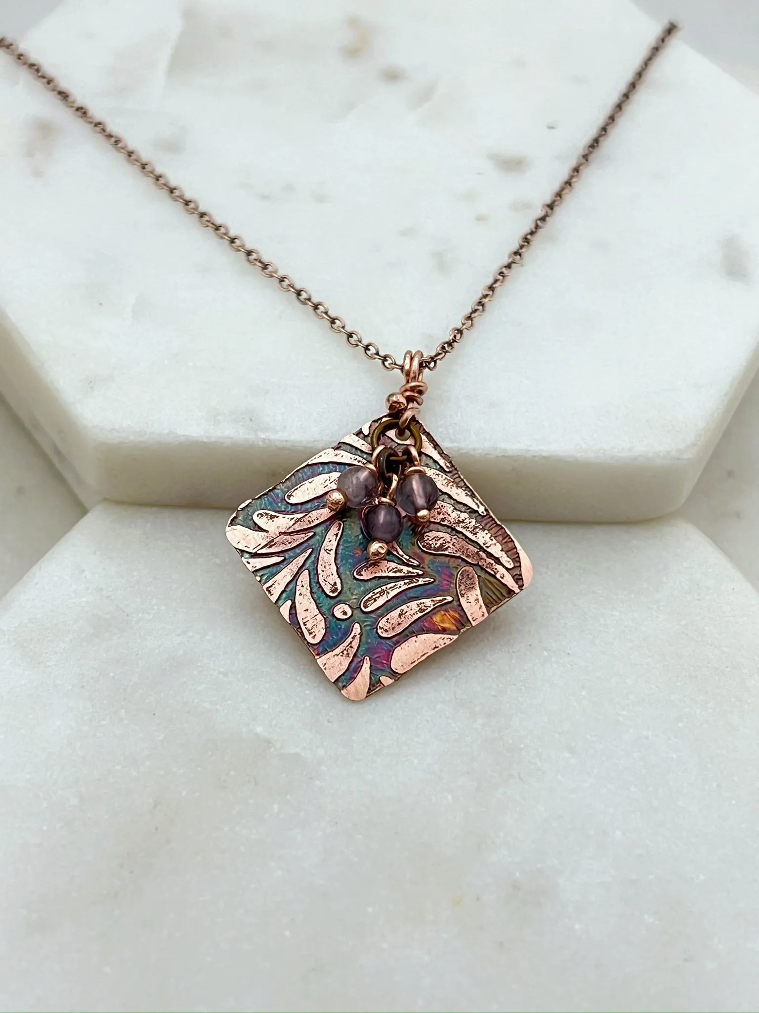Amethyst and copper necklace (Copy)