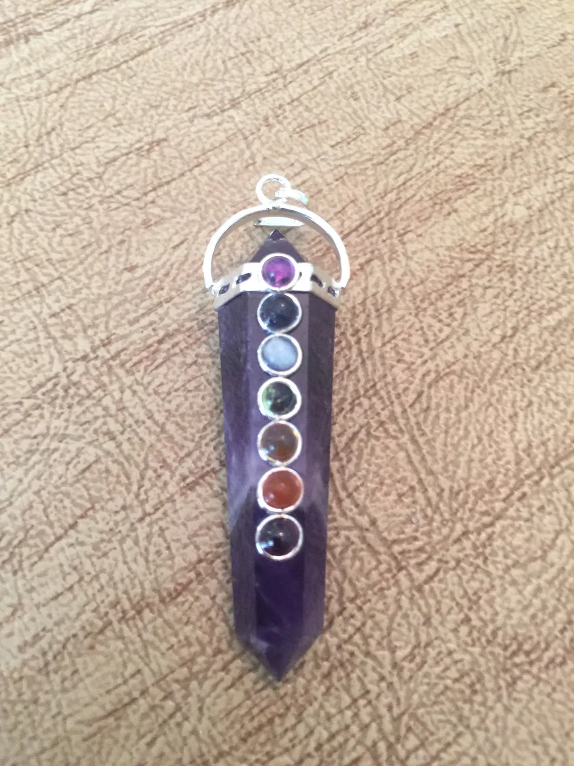 Amethyst Double Terminated Chakra Pendant - Third Eye - Sixth Chakra - Reiki - Energy Healing