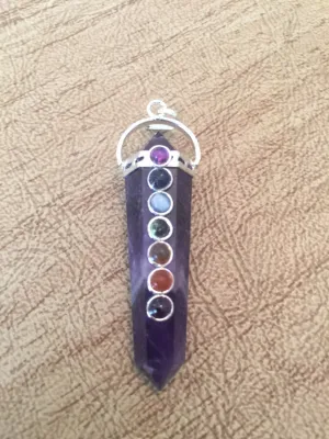Amethyst Double Terminated Chakra Pendant - Third Eye - Sixth Chakra - Reiki - Energy Healing