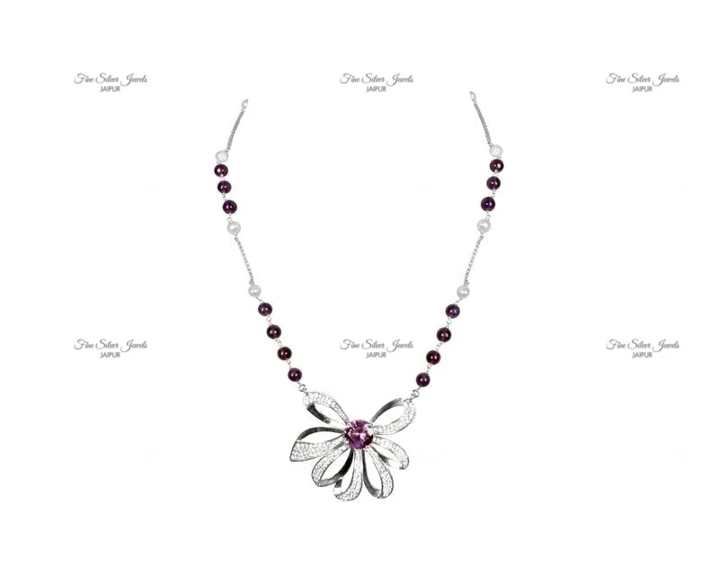 AMETHYST LOVE PENDANT NECKLACE