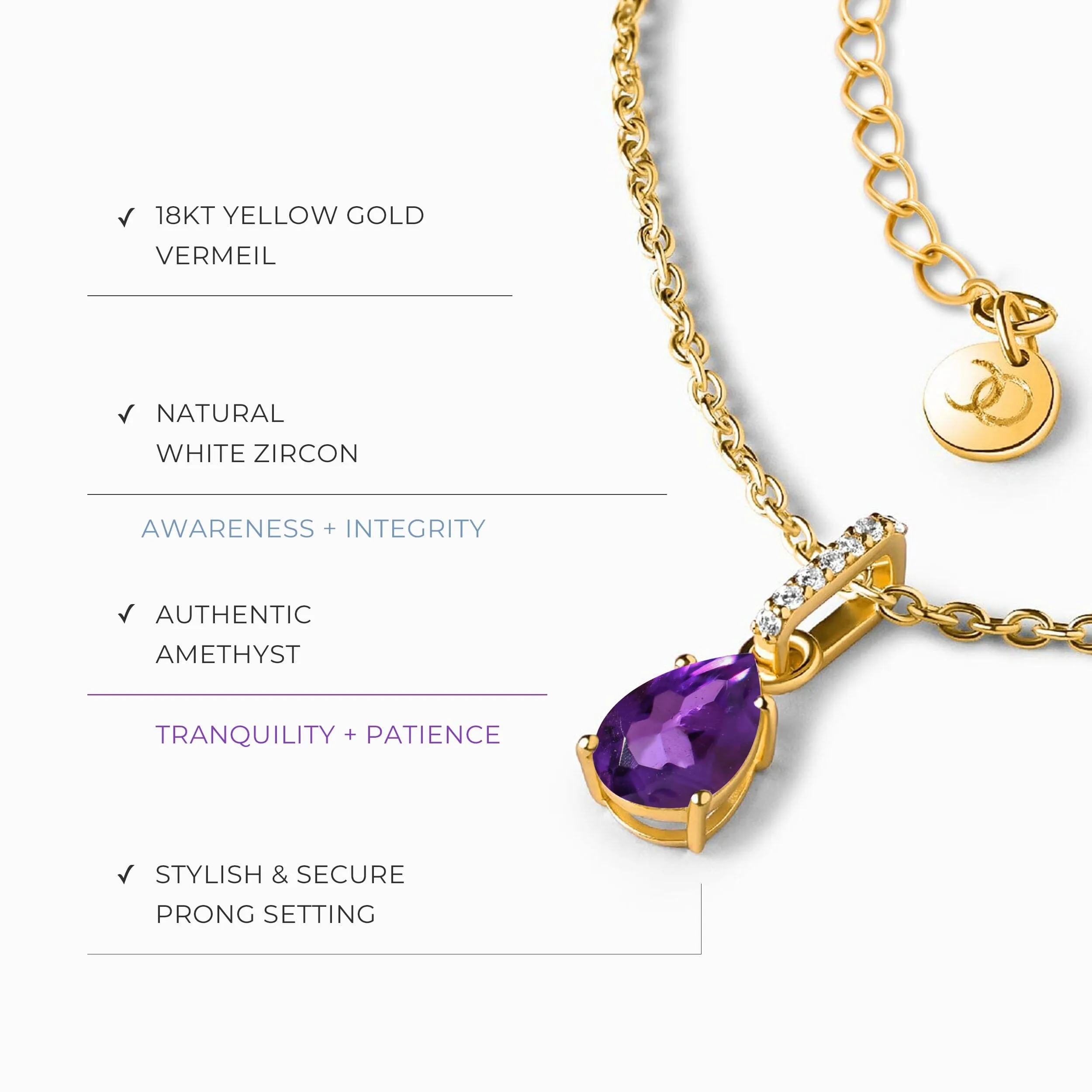 Amethyst Necklace Sway - February Birthstone