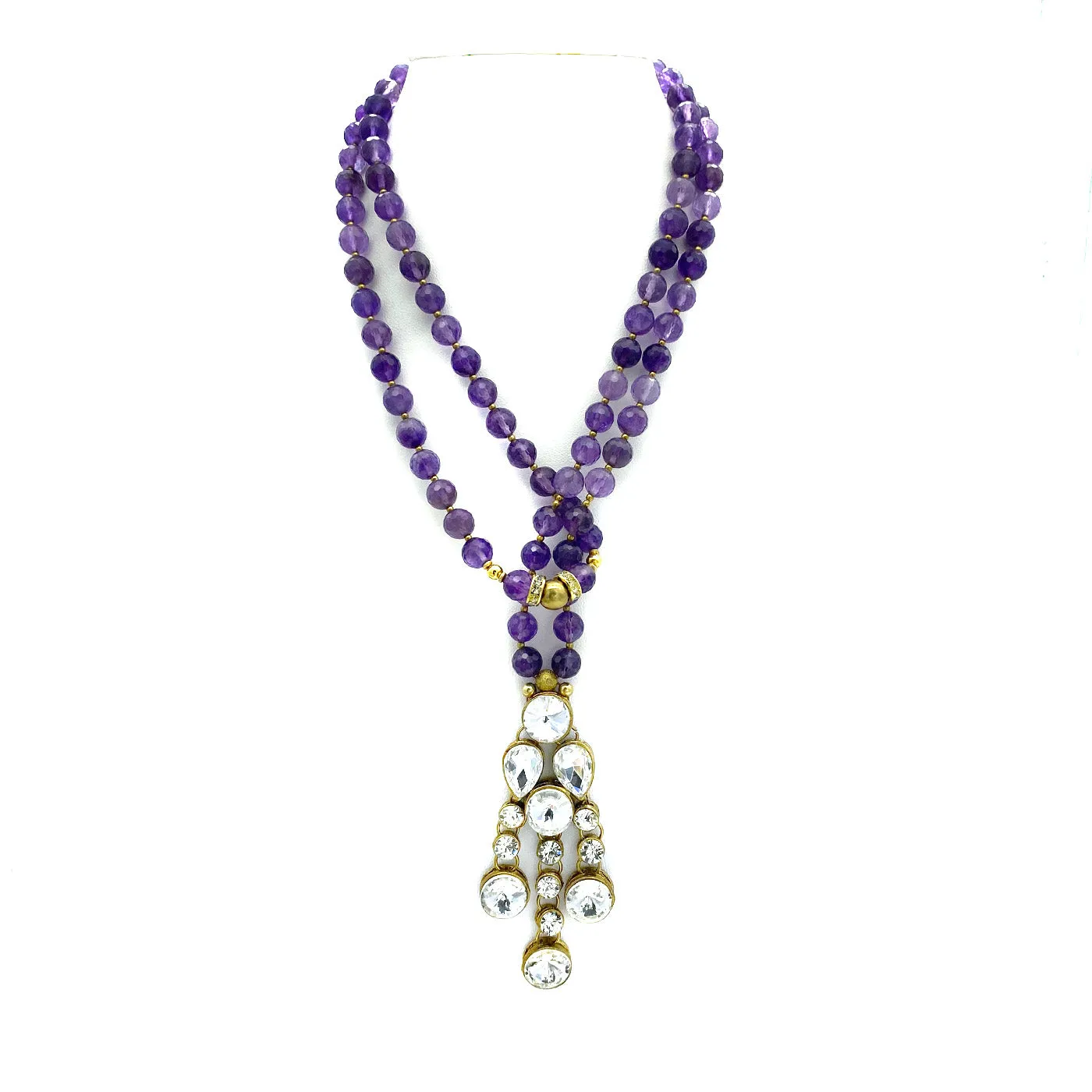 Amethyst Necklace with Dangling Pendant