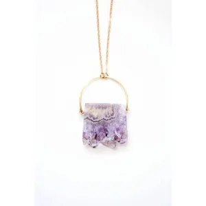 Amethyst Stalactite Slice Arch Necklace