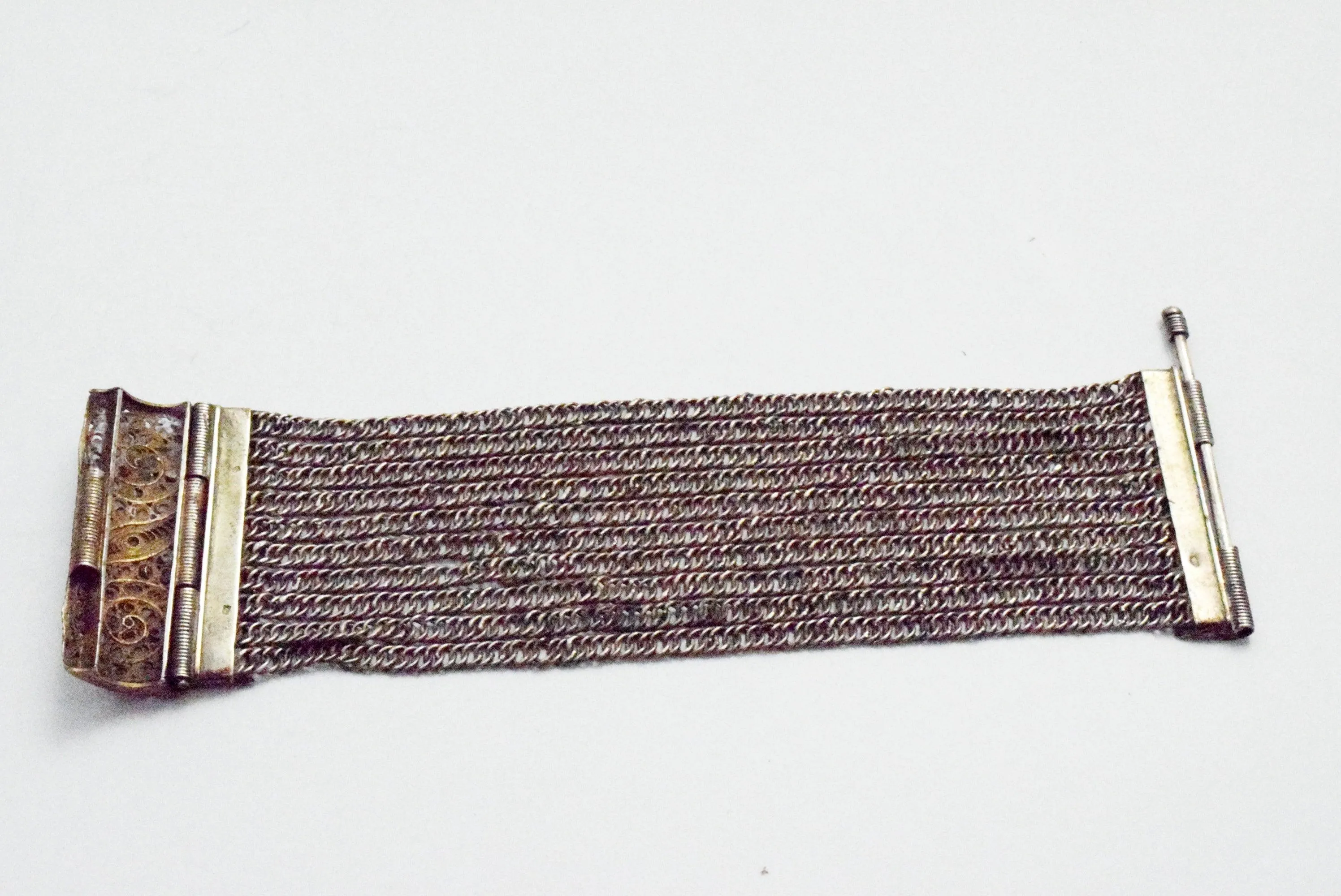 Antique Bosnian Silver Chain Bracelet