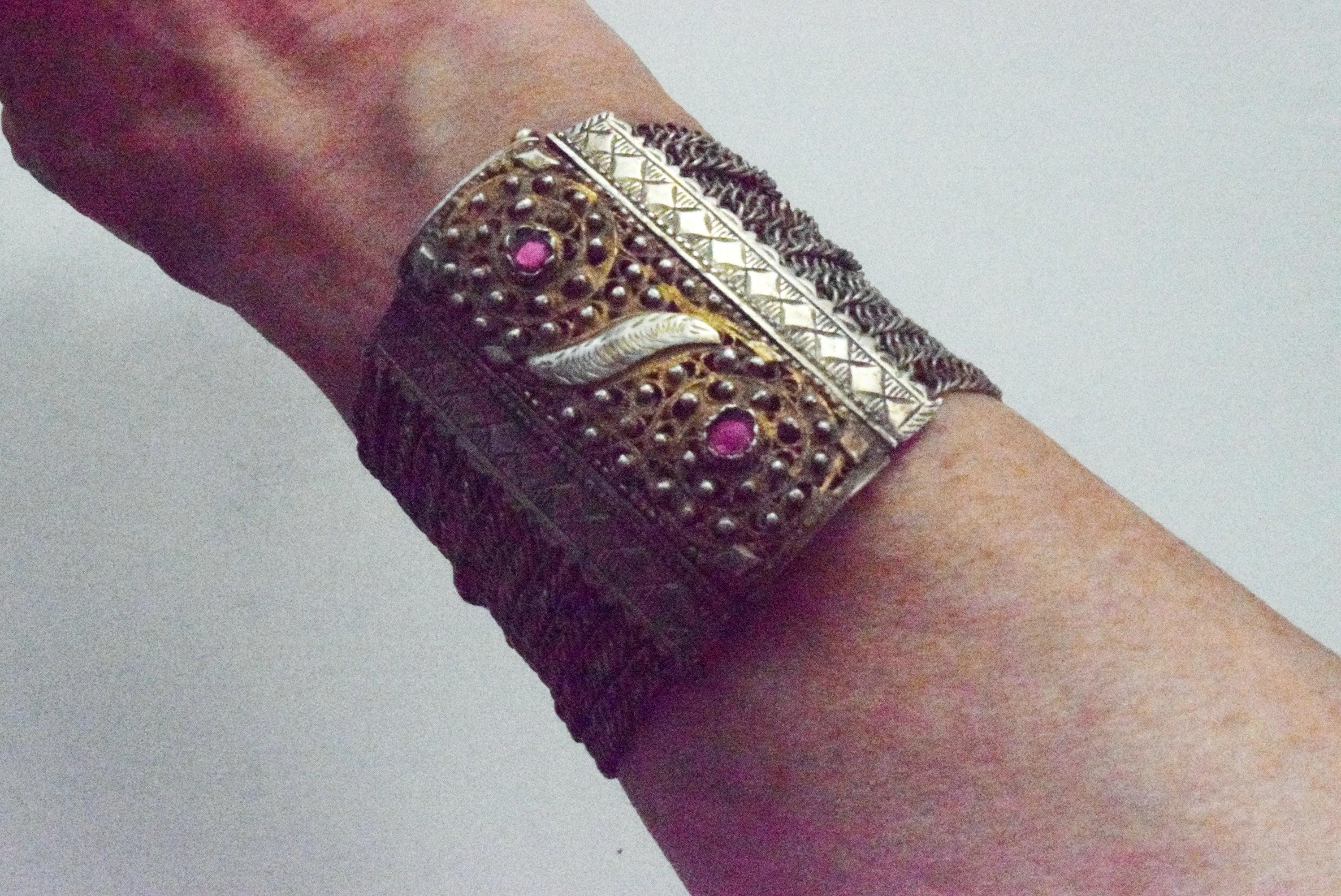 Antique Bosnian Silver Chain Bracelet
